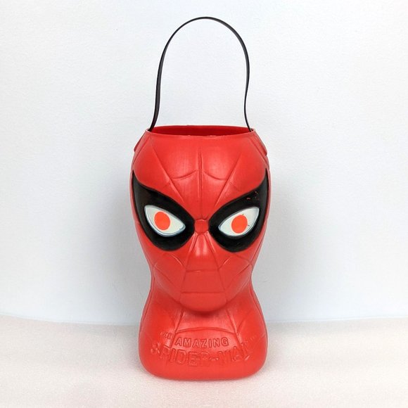 Amazing Spider-Man Vintage 1979 Blow Mold Halloween Bucket - Picture 1 of 8